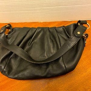 Vintage Vera Wang Soft Black Leather Shoulder Bag